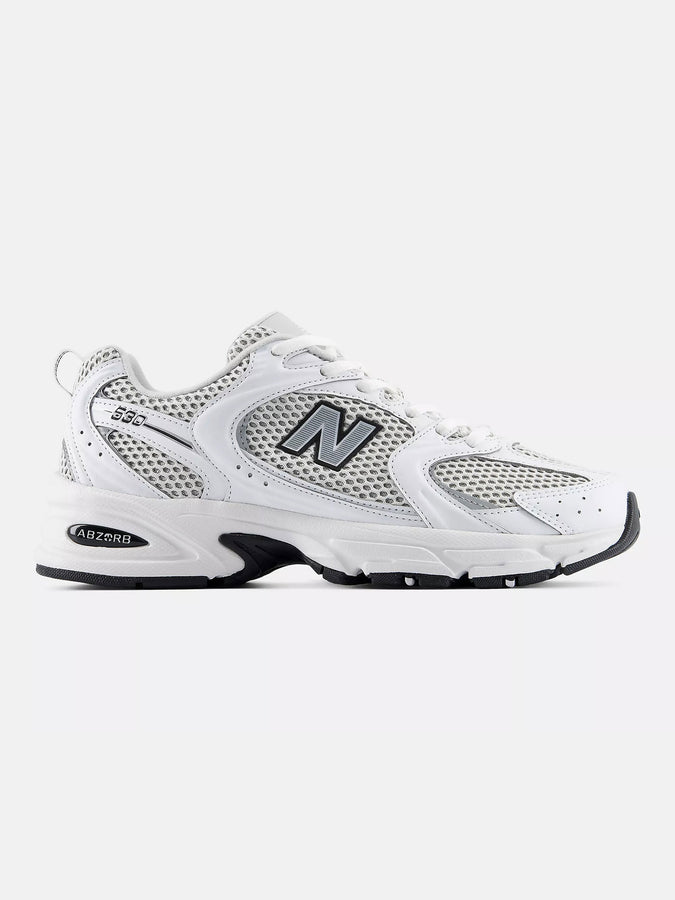 New Balance 530 White/Metallic Silver/Black Shoes Fall 2026 | WHITE/SILVER METALLIC/BLACK