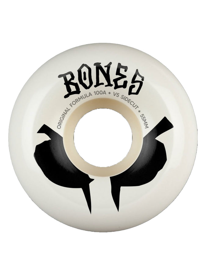 Bones Og V5 Sidecut 100A Skateboard Wheels | WHITE