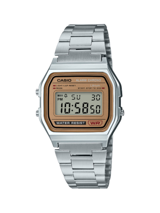 Casio A158WEA-9 Watch | SILVER/BROWN