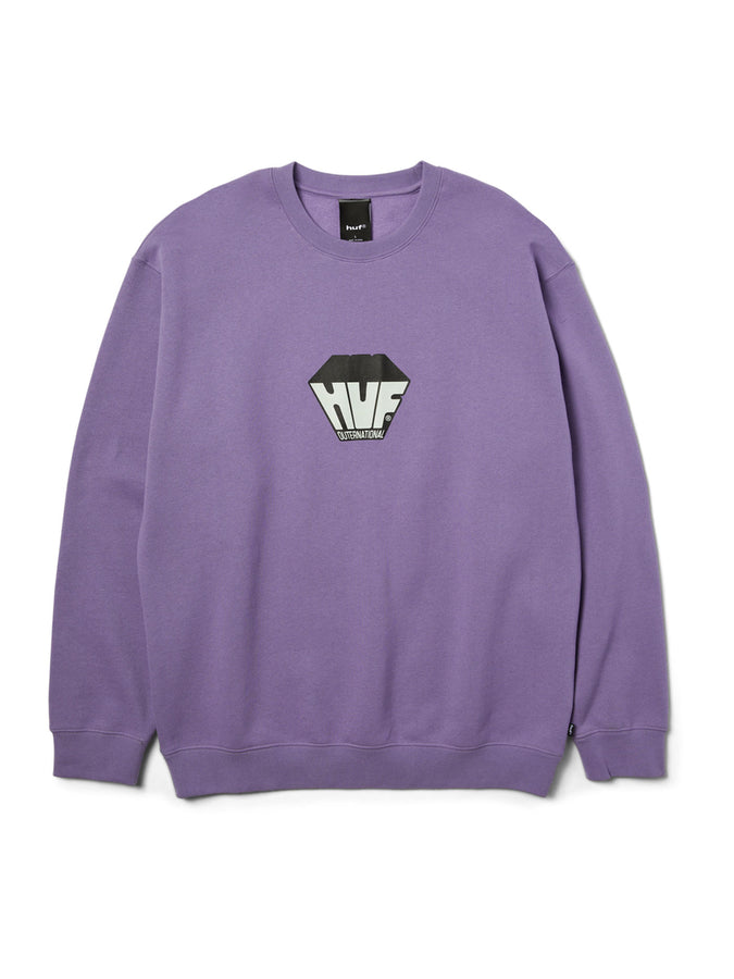 Huf Big Block Crewneck Sweatshirt Spring 2026 | DUST PURPLE