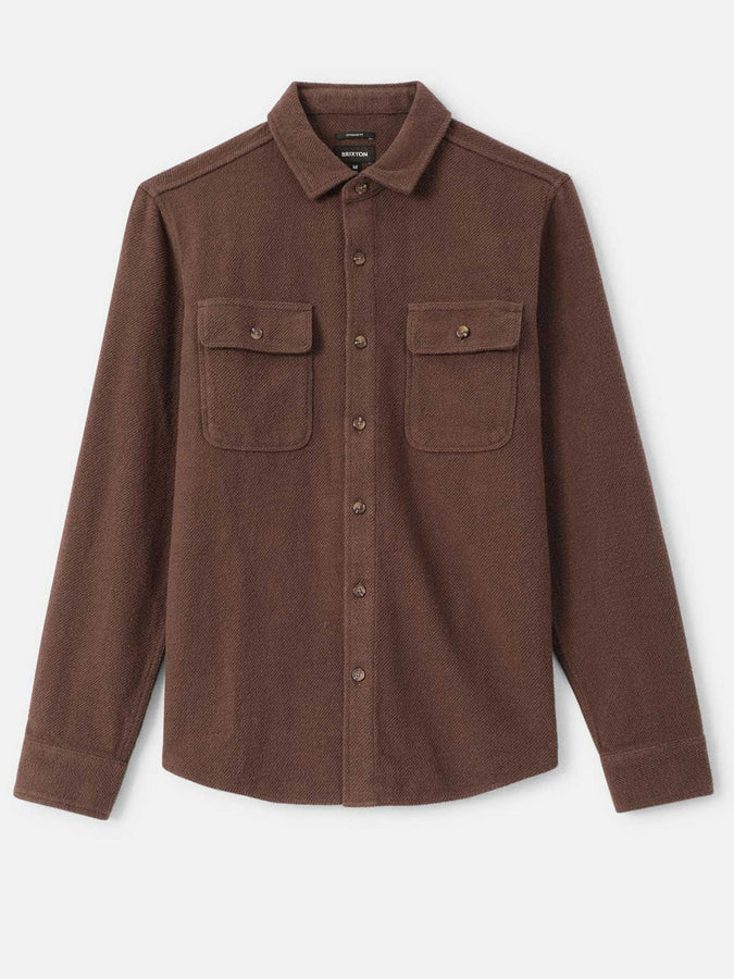 Brixton Bowery Textured Long Sleeve Buttondown Shirt Fall 2026 | WALNUT BROWN