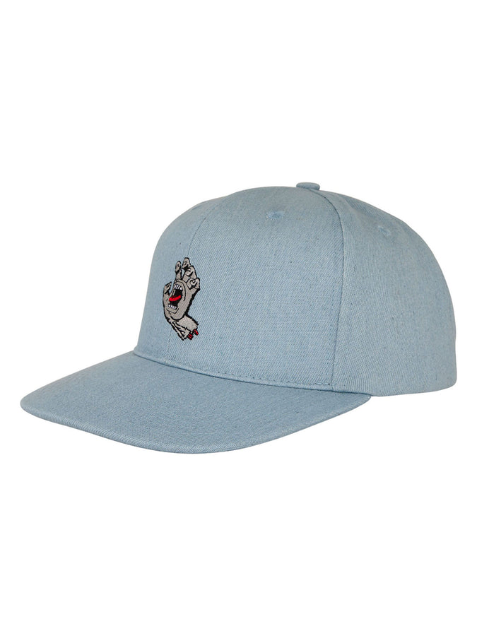 Santa Cruz Screaming Hand Snapback Hat | LIGHT DENIM