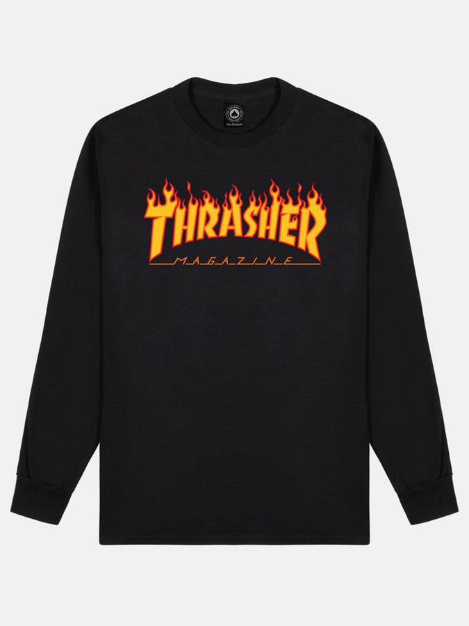 Thrasher Flame Logo Long Sleeve T-Shirt Fall 2026 | BLACK
