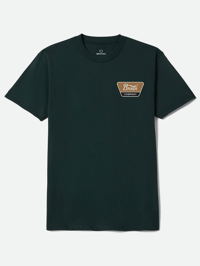 Brixton Linwood T-Shirt Holiday 2026 | FOREST GREEN/TOBACCO/OFF WHITE