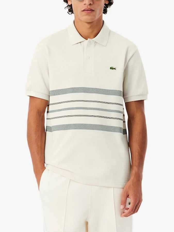 Lacoste French Made Calssic Fit Stripped Short Sleeve Polo Spring 2026 | CREAM (XFJ)