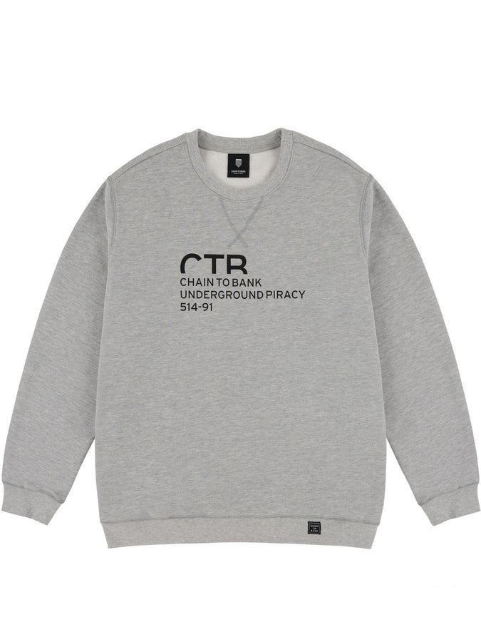 Chain To Bank Underground Piracy Crewneck Sweatshirt Fall 26 | HEATHER GREY