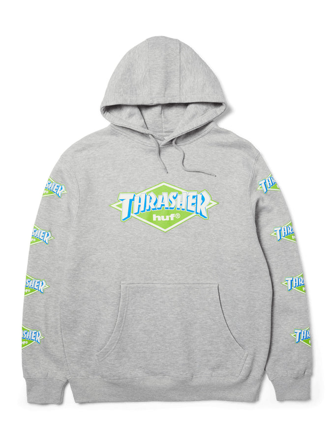 Huf x Thrasher Logo Hoodie | HEATHER GREY