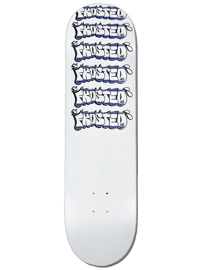 Frosted Skateboards Throwy Logo Skateboard Deck | WHITE