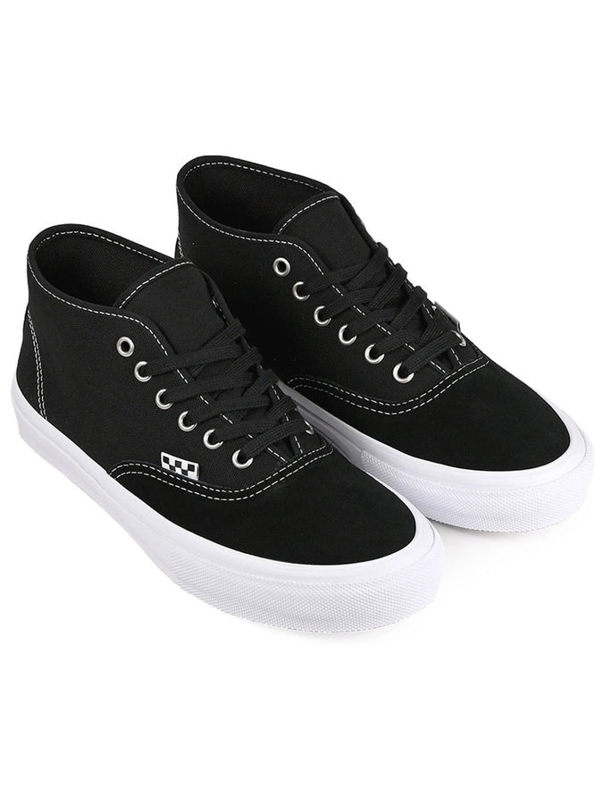 Vans Skate Authentic Mid Black/White Shoes Spring 2026 | BLACK/WHITE (Y28)