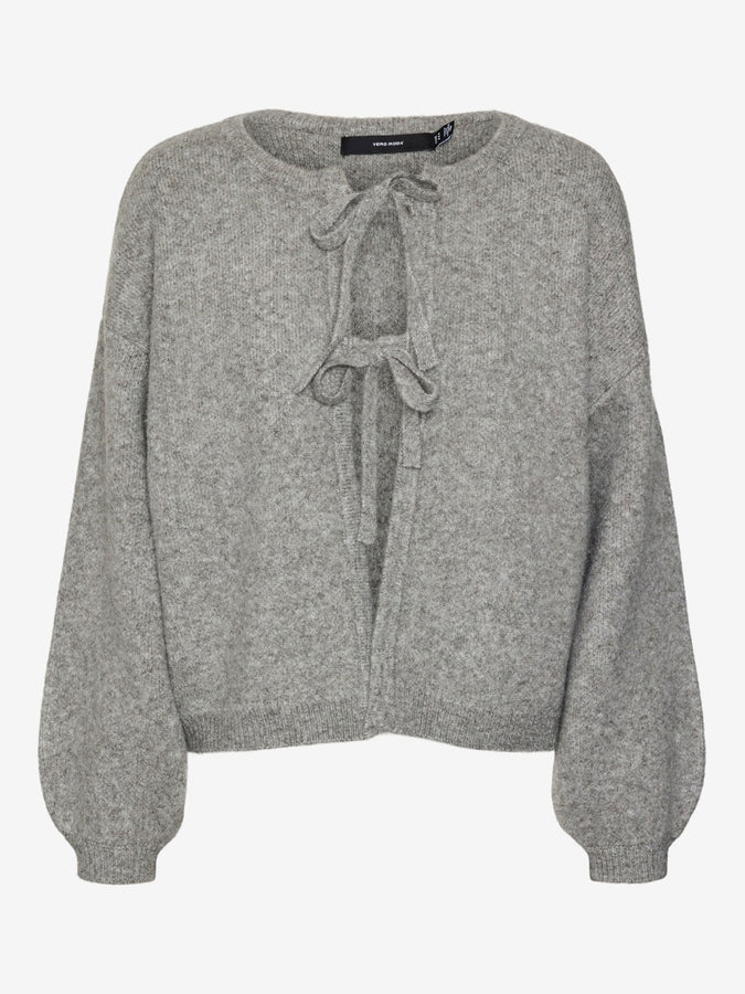 Vero Moda Bow Cardigan Fall 2024 | MEDIUM GREY MELANGE