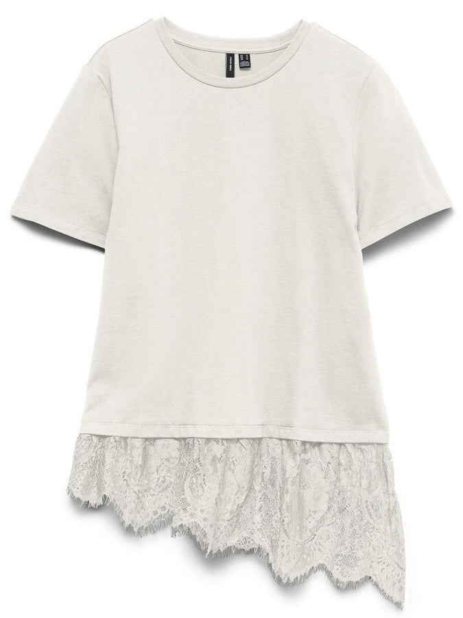Vero Moda Brit Lace T-Shirt Fall 2026 | SNOW WHITE