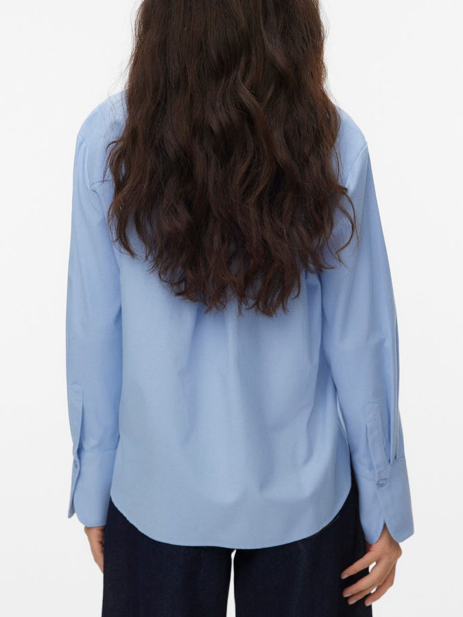Vero Moda Inge Long Sleeve Buttondown Shirt Spring 2026 | BRUNNERA BLUE