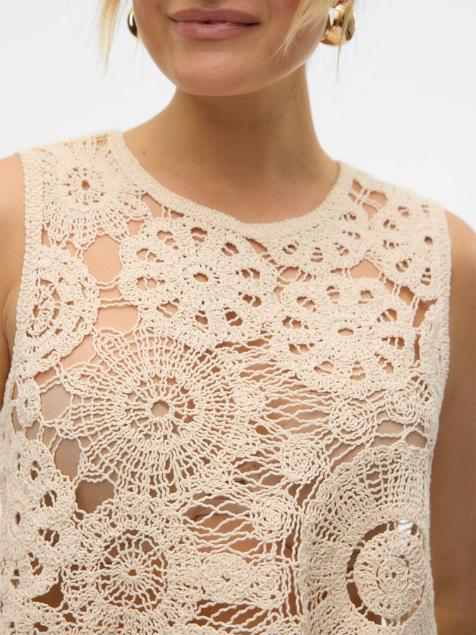 Vero Moda Lili Women Crochet Crop Top Summer 2024 | SAND DOLLAR