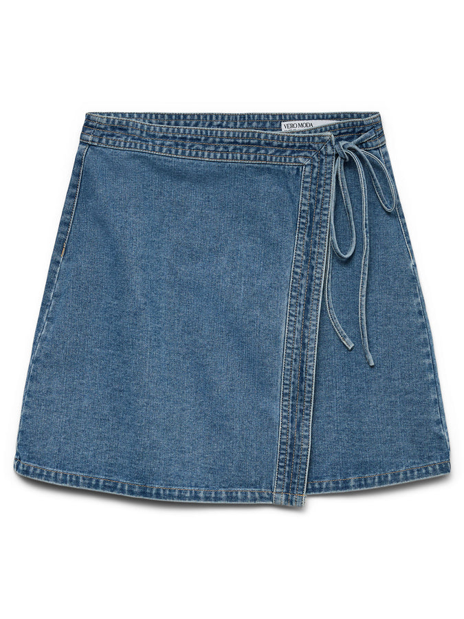Vero Moda Liza Denim Wrap Skirt Spring 2026 | MEDIUM BLUE DENIM