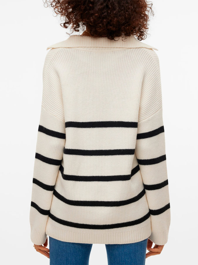 Vero Moda Luna V-Neck Sweater Fall 2024 | BIRCH STRIPES