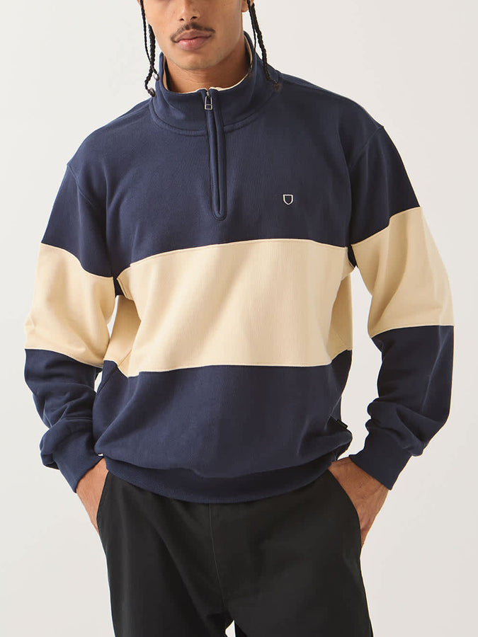 Brixton Danville Quarter Zip Fleece Fall 2026 | NAVY/WHITECAP