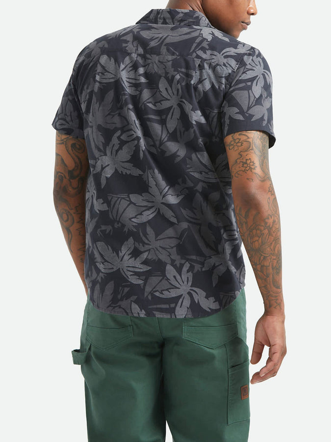 Brixton Charter Print Short Sleeve Buttondown Shirt Spring 2026 | BLACK/TROOPER/FUTURE GREY PLM