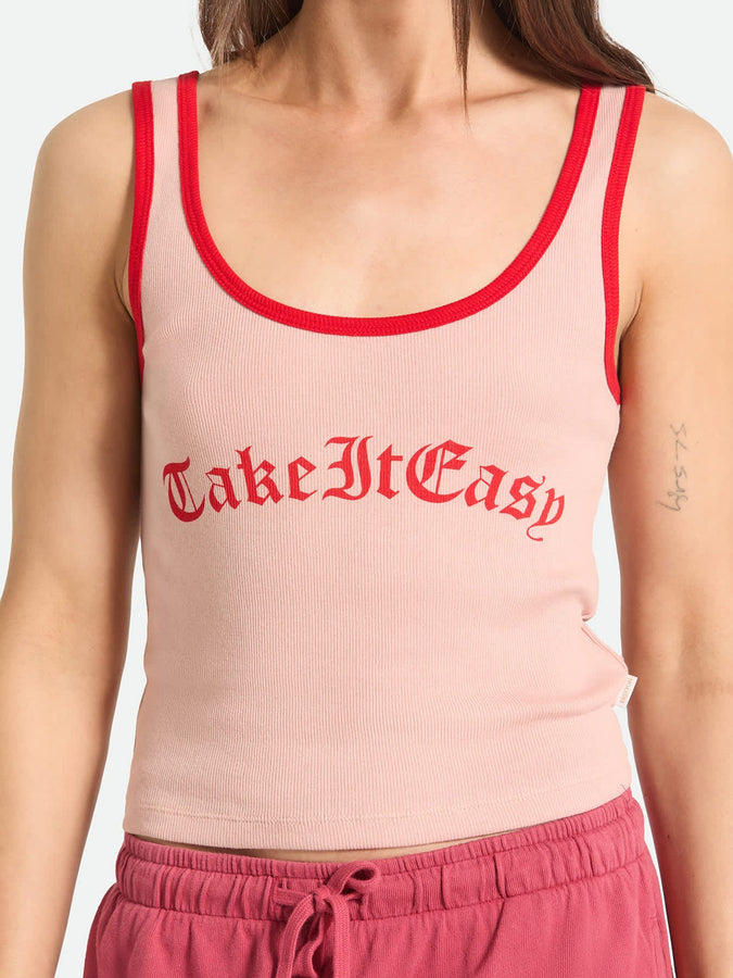 Take It Easy Ringer Tank Top Summer 2026 | SILVER PINK