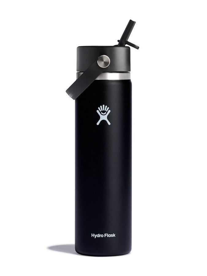 Hydro Flask 24oz Wide Mouth With Flex Straw Cap Black Bottle | BLACK