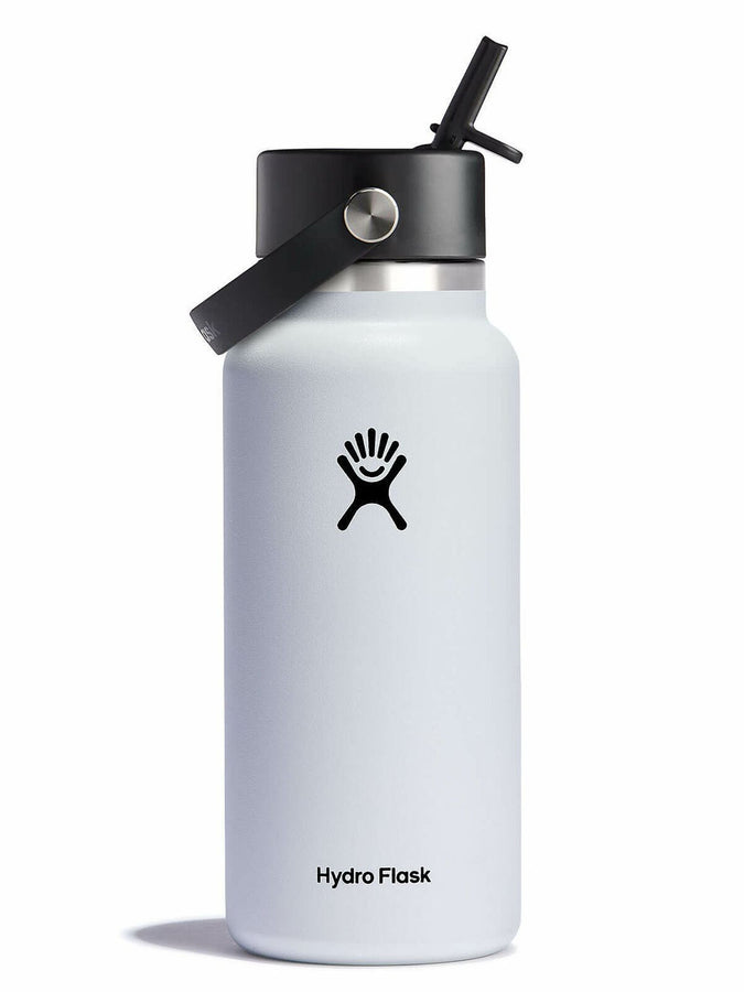 Hydro Flask 32oz Wide Mouth with Flex Straw Cap White Bottle 2024 | WHITE