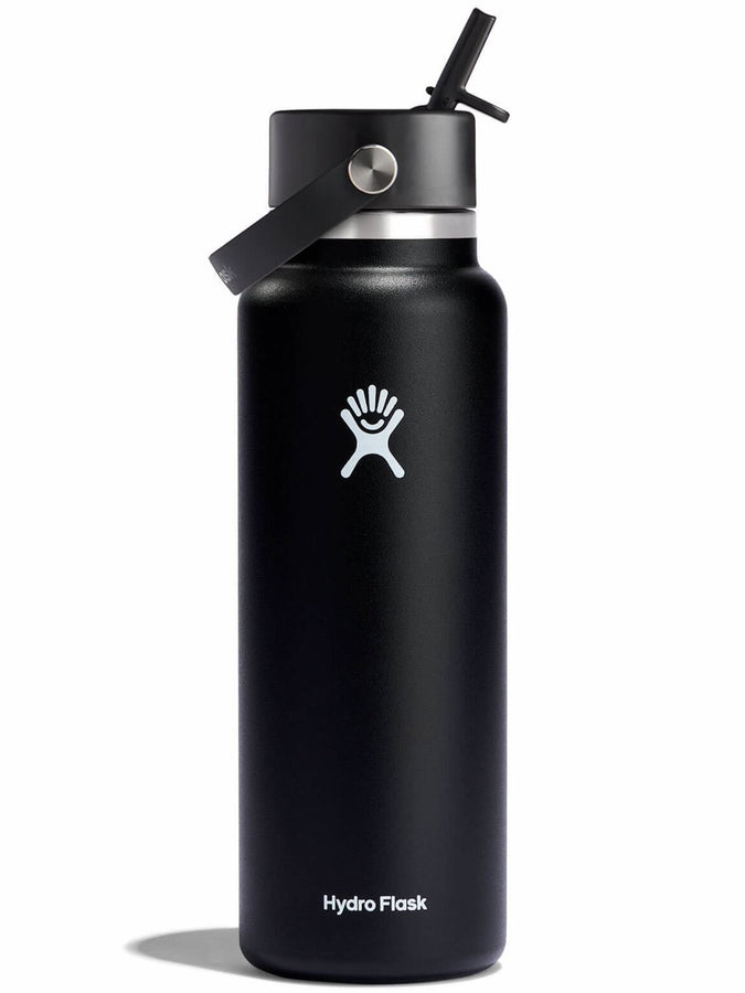 Hydro Flask 40 oz Wide Flex Straw Cap Black Bottle | BLACK