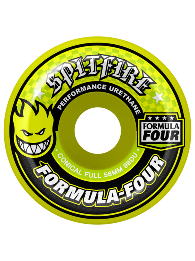 Spitfire F4 Conical Full Neon Yellow Skateboard Wheels | NEON YELLOW