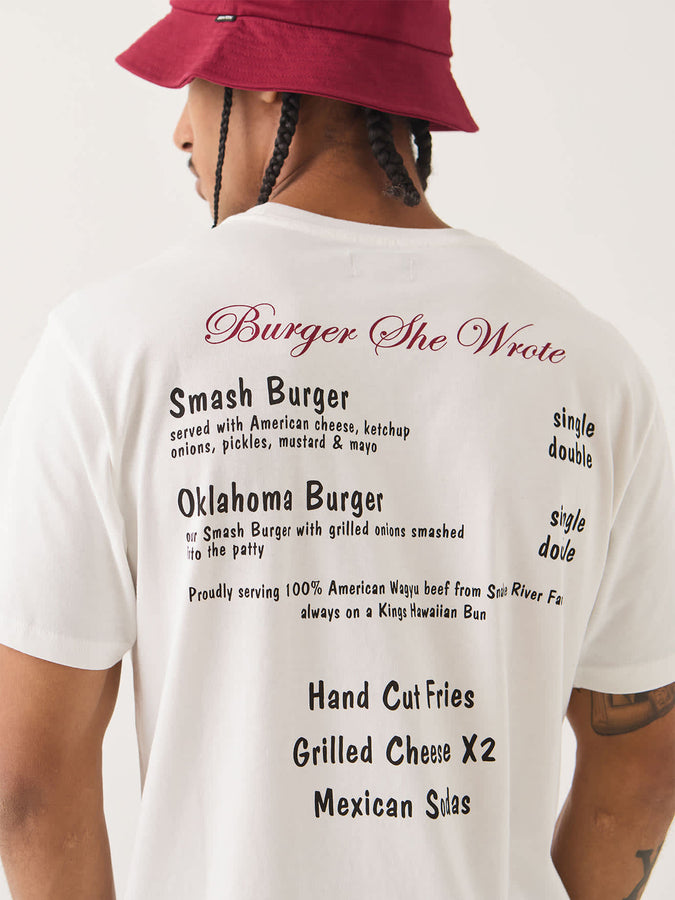 Brixton Burger She Wrote Pocket T-Shirt Fall 2026 | WHITE