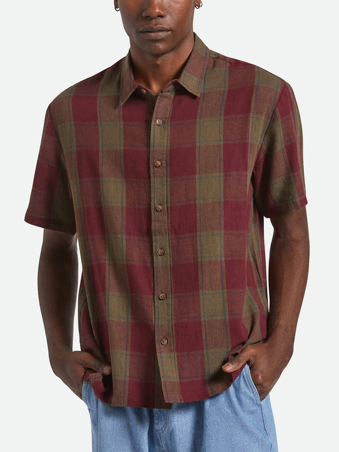 Brixton Cru Linen Blend Short Sleeves Shirt Fall 2025 | OLIVE SURPLUS/PORT