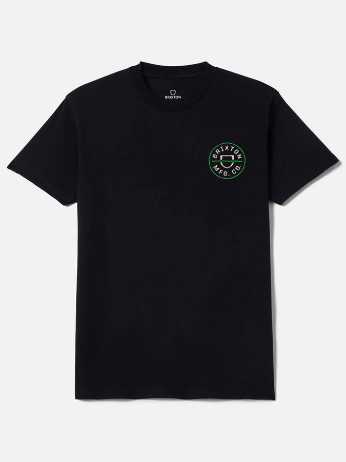 Brixton Crest II T-Shirt Spring 2026 | BLACK/STONE/GREEN