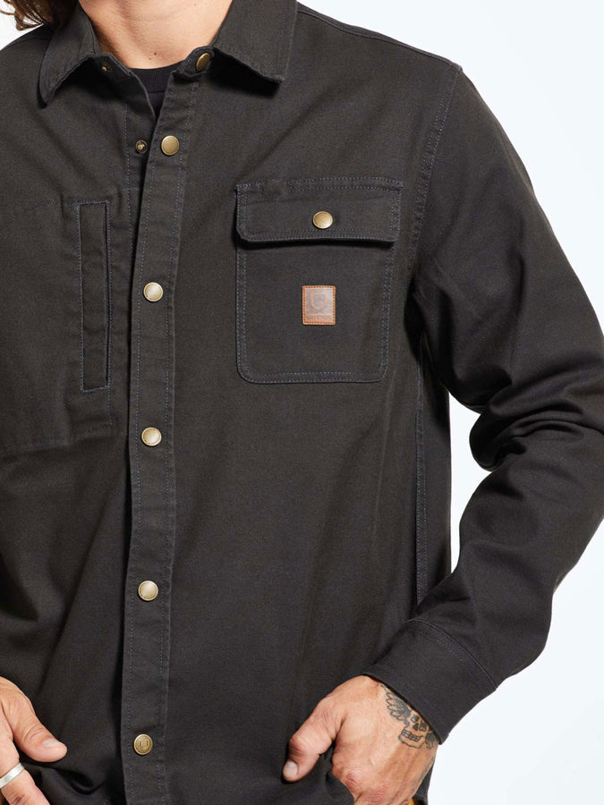 Brixton Builders Stretch L/S Buttondown Shirt Fall 2025 | WASHED BLACK