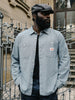 Brixton Trademark Blue Chambray Micro Stripe L/S Buttondown Shirt Fall 2026