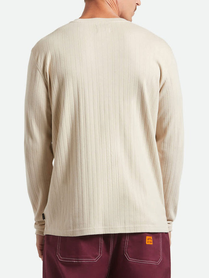 Brixton Vintage Ribbed Henley Long Sleeve T-Shirt Holiday 2025 | BEIGE