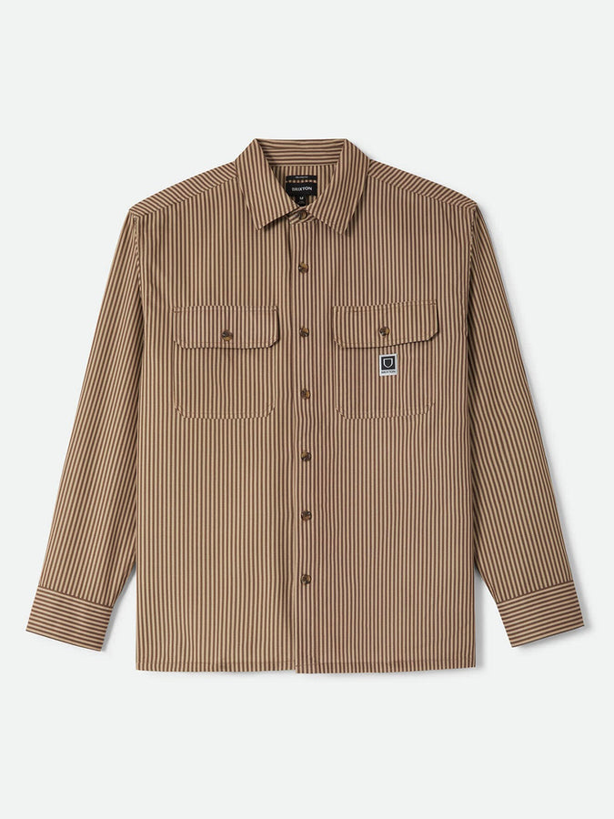 Brixton Journey Long Sleeve Buttondown Shirt Holiday 2026 | BROWN/SAND