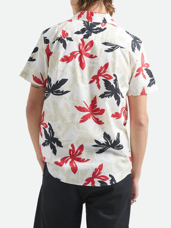Brixton Charter Print Short Sleeve Buttondown Shirt Spring 2026 | OFF WHITE/BLACK/RED PALM FLR