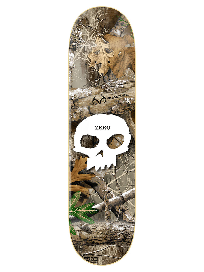 Zero Single Skull x Realtree White 8.5'' Skateboard Deck | WHITE