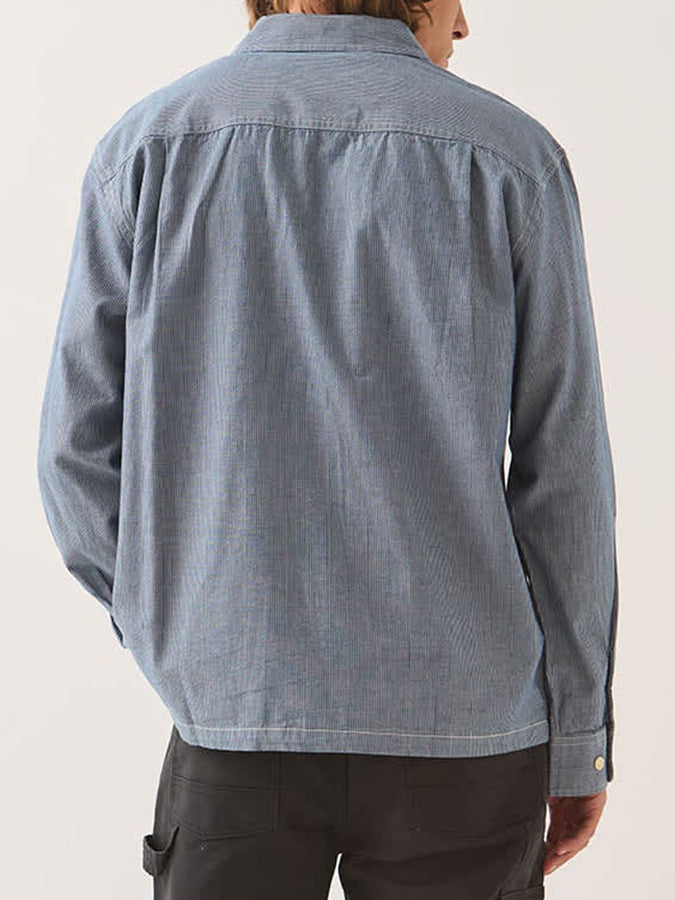 Brixton Trademark Blue Chambray Micro Stripe L/S Buttondown Shirt Fall 2026 | BLUE CHAMBRAY MICRO STRIPE