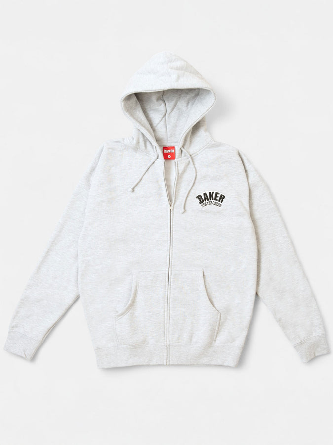 Baker Arch Logo Zip Hoodie Fall 2025 | HEATHER GREY