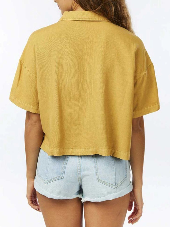 Rip Curl Summer 2023 Premium Linen S/S Buttondown Shirt | GOLD (0146)