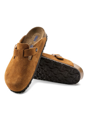 Birkenstock Boston Soft Footbed Mink Suede Sandals