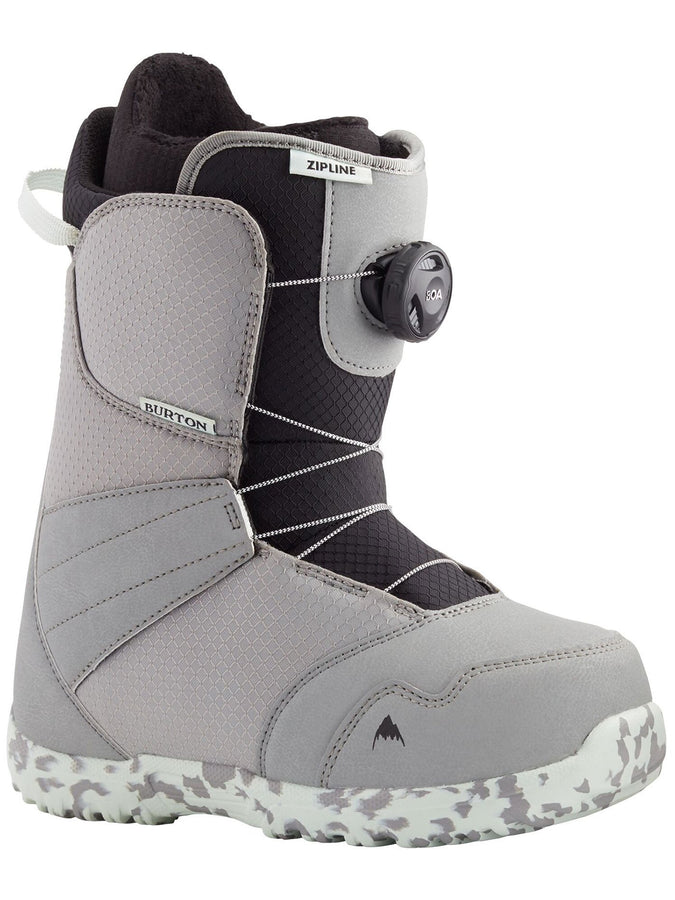 Burton Zipline BOA Kids Snowboard Boots 2024 | GREY/NEO-MINT (020)
