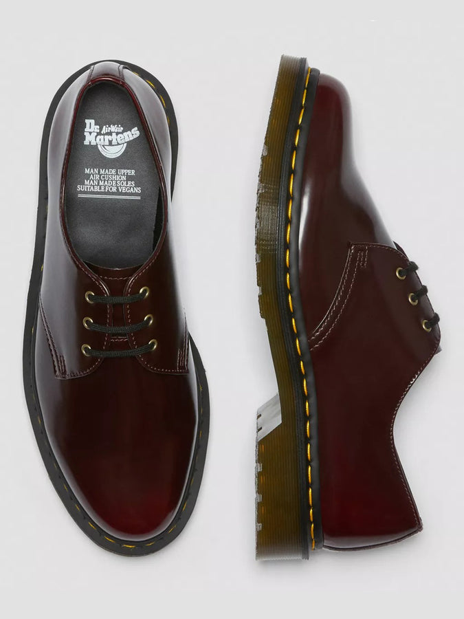 Dr. Martens Vegan 1461 Oxford Rub Off Cherry Red Shoes | CHERRY RED