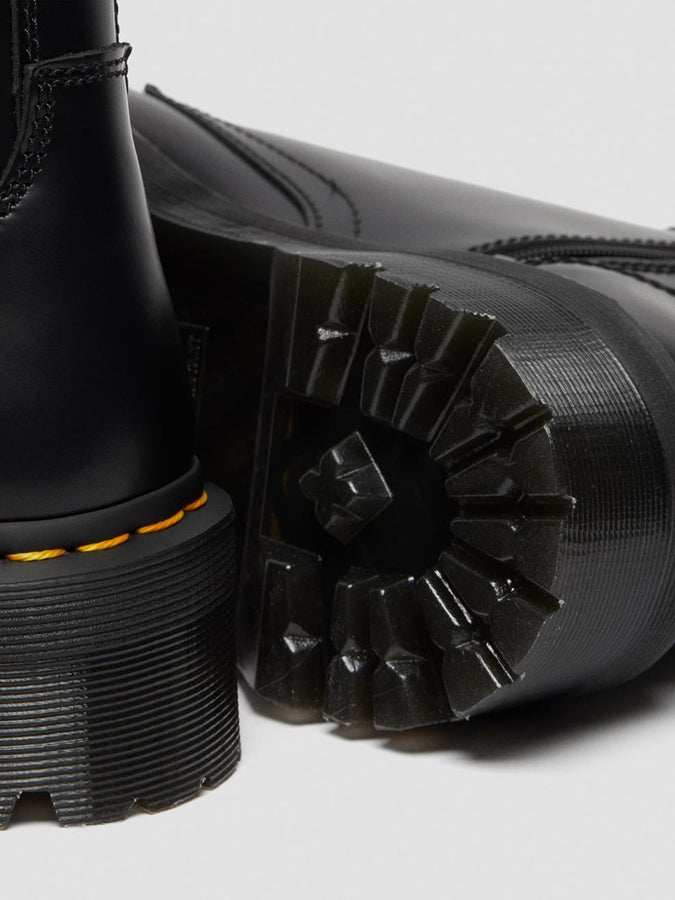 Dr. Martens Jadon Polished Smooth Platform Black Boots | BLACK