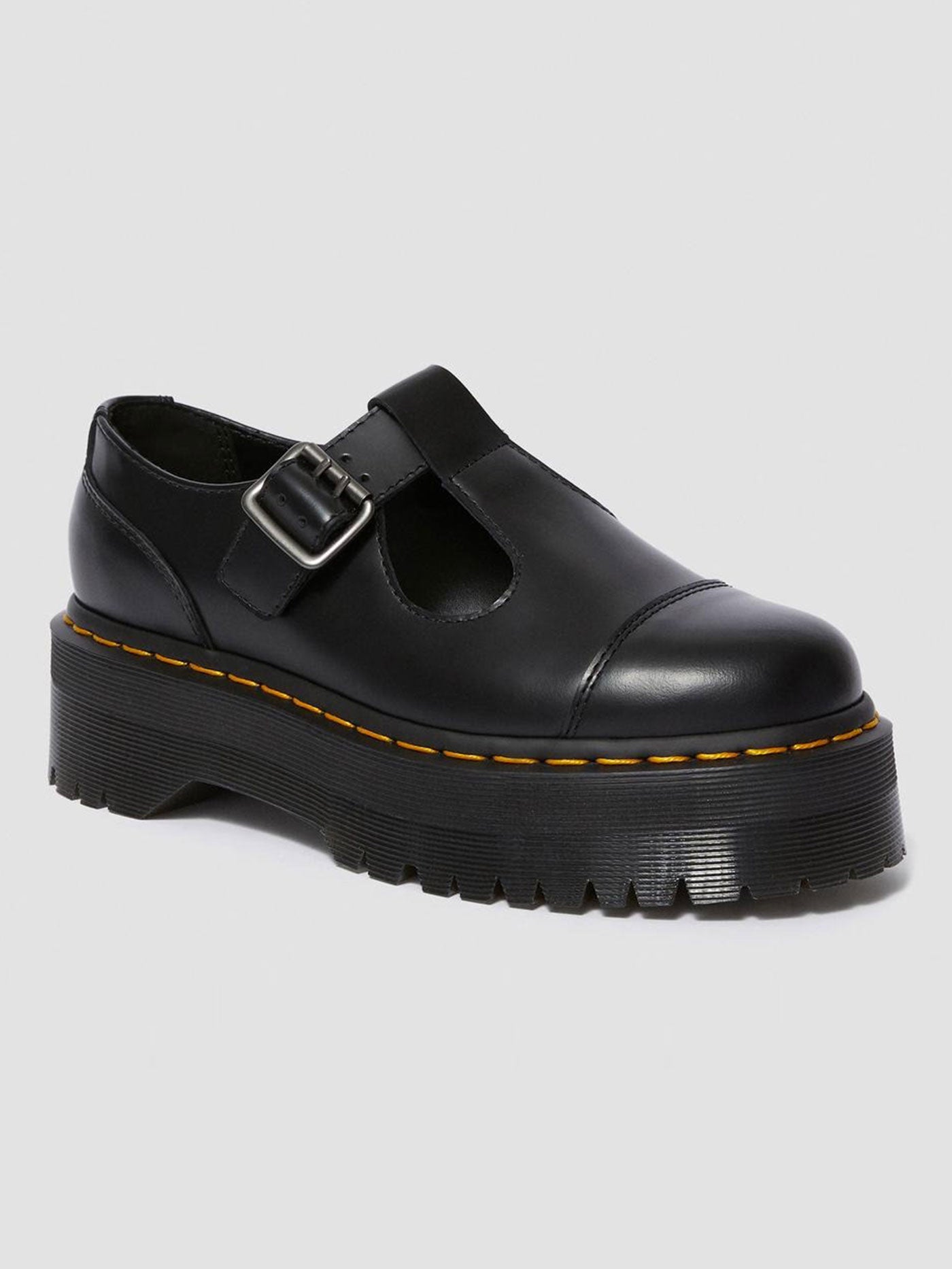 Dr. Martens Bethan Black Polished Leather Platform Shoes