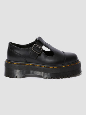 Dr. Martens Bethan Black Polished Leather Platform Shoes