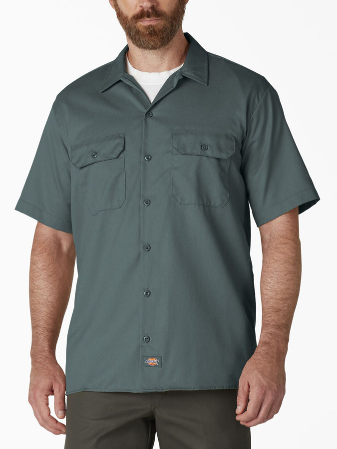 Dickies Twill Work Short Sleeve Buttondown Shirt | LINCOLN GREEN (LN)