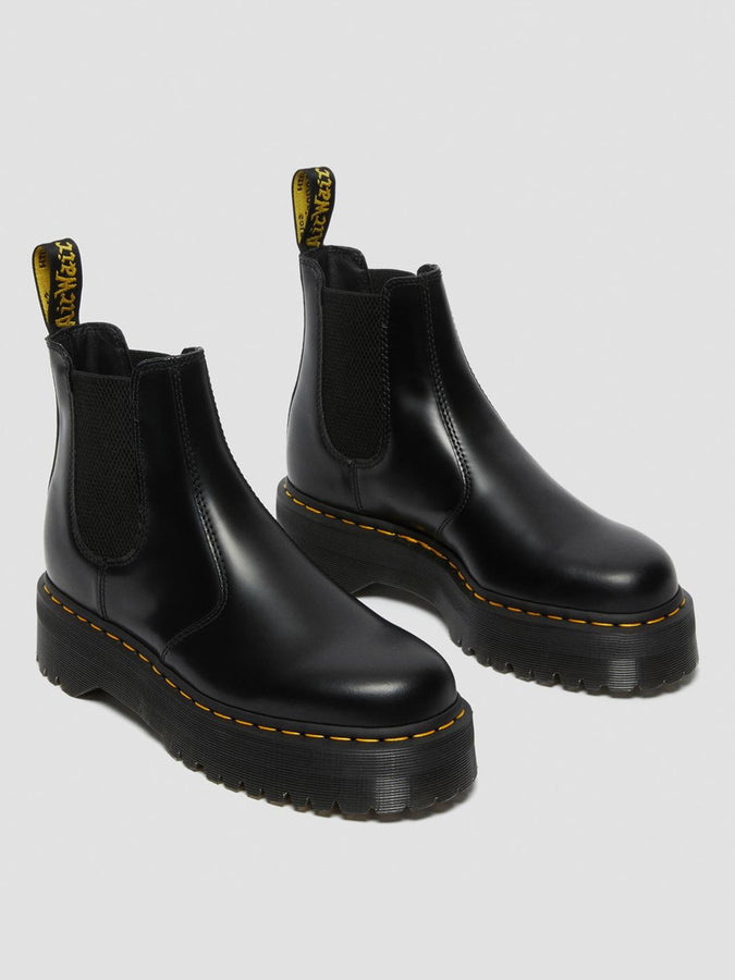 Dr. Martens 2976 Quad Polished Smooth Black Boots | BLACK
