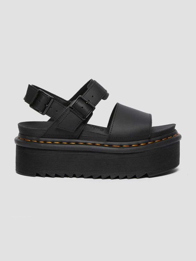 Dr. Martens Voss Leather Strap Platform Sandals | BLACK