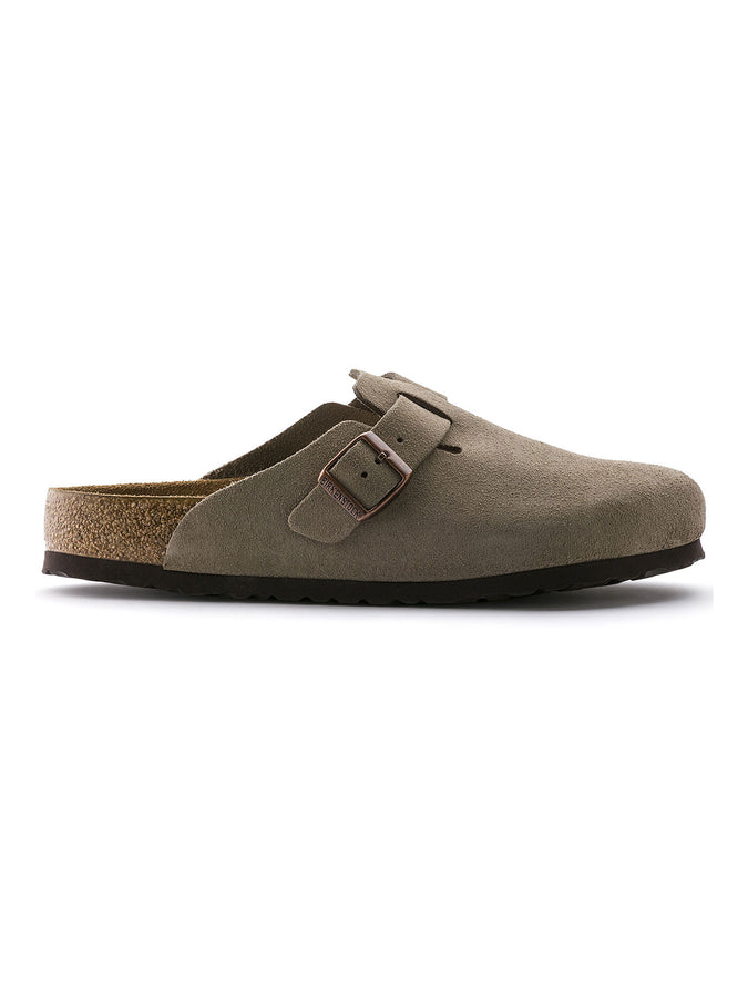 Birkenstock Boston Soft Footbed Taupe Suede Sandals | TAUPE SUEDE