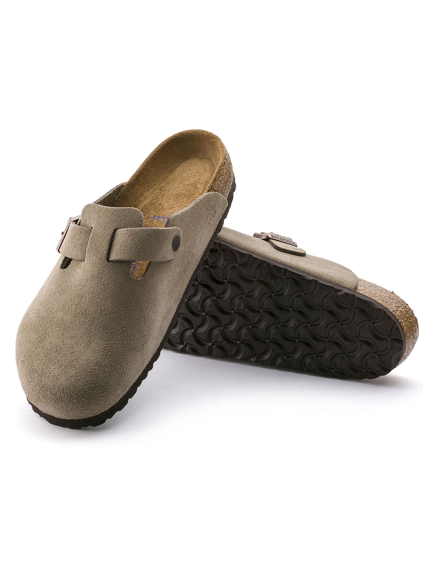 Birkenstock Boston Soft Footbed Taupe Suede Sandals