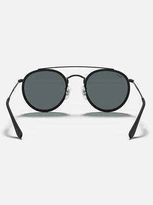 Ray-Ban Round Double Bridge Black/Blue Grey Sunglasses